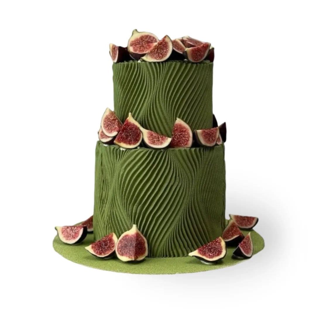 Tort zielony welur z figami