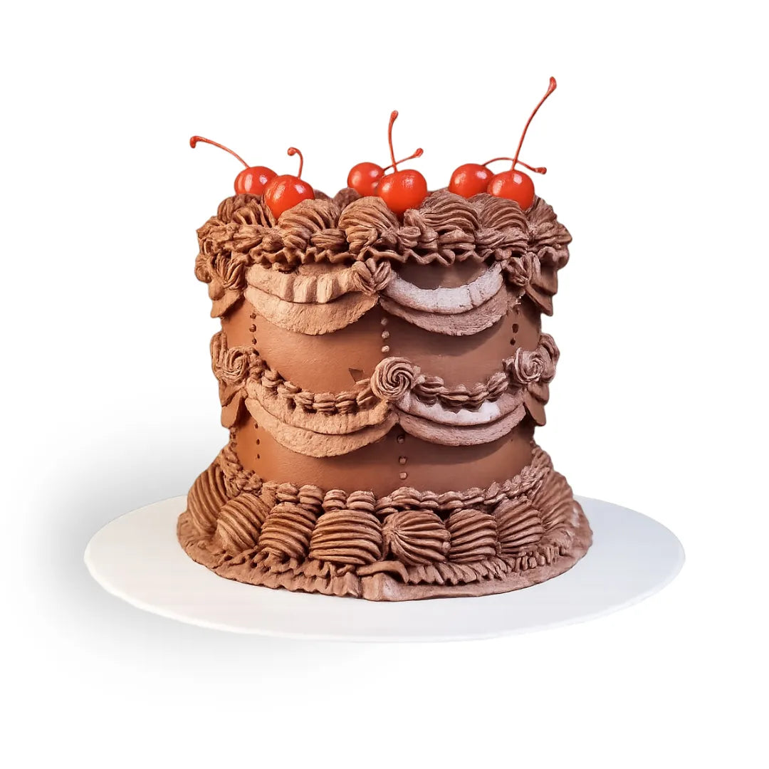 Chocolate Lambeth Cake with Cherry